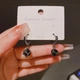 Серьги подвески кубик с черными камнями Fashion Jewelry серебристые - изображение 3