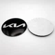 Наклейки на колпачки заглушки для дисков Kia (чёрный+хром) 56 мм new logo - изображение 2