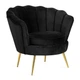 Крісло HOMLA SHELLY оксамит 82 x 74 x 76 см Чорний (5902869978573) - зображення 1