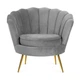 Крісло HOMLA SHELLY оксамит 82 x 74 x 76 см Сірий (5902869968741) - зображення 1