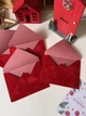 Красный бархатный конверт с сургучным оттиском C6 С7 10.5 × 14.5 см 5 шт - изображение 3