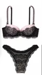 Комплект Victoria’s Secret Чорний з рожевим 34C-S - зображення 1