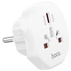 Сетевой універсальний перехідник HOCO AC6 3in1 (EU) (White) (243530) - зображення 2