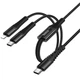 Дата кабель HOCO X123 Victory 2in1 Type-C to Lightning/Type-C 3A (1m) (Black) (243491) - изображение 1