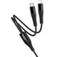 Дата кабель HOCO X123 Victory 2in1 Type-C to Lightning/Type-C 3A (1m) (Black) (243491) - изображение 4