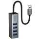 Переходник HUB HOCO HB1B 4in1 (USB to 4xUSB 3.0) (0.2m) (Metal gray) (243561) - изображение 4
