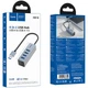 Переходник HUB HOCO HB1B 4in1 (USB to 4xUSB 3.0) (0.2m) (Metal gray) (243561) - изображение 6