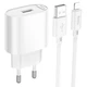 Сетевое зарядное устройство HOCO C109A Fighter 10.5W (1USB-A) + кабель USB to Lightning (White) (243499) - изображение 1