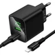 Мережевий зарядний пристрій HOCO CS83A Excellent with digital display PD20W+QC3.0 (1USB-A/1C) + кабель Type-C to Lightning (Black) (243557) - зображення 4