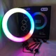 Кольцевая LED лампа RGB MJ45 Ring 45 см комплектация адаптер со встроенным кабелем, держатели для телефона, пульт - изображение 14