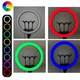 Кільцева LED лампа RGB MJ45 Ring 45 см комплектація адаптер із вбудованим кабелем, тримачі для телефону, пульт - зображення 4
