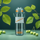 Спортивная бутылка KANGZYUAN 1000 мл (1 л) - Зеленая Tritan BPA-free, ударопрочная эко-бутылка с трубочкой и ремешком - изображение 4