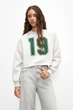 Світшот на флісі Pull & Bear сірий меланж з принтом BADSY880 XS - изображение 1