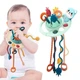Сенсорная игрушка-тянучка "Мишка" голубой, для мелкой моторики, прорезыватель зубов, грызунок, погремушка Монтессори - изображение 1