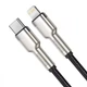 Кабель Baseus Cafule Metal Type-C to Lightning PD 20W 1 м Black (CATLJK-A01) - изображение 1