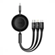 Кабель Baseus Bright Mirror 2 Series 3-in-1 (Micro USB+Lightning+Type-C) 100W (1.1m) black - зображення 1