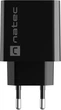 Ładowarka sieciowa Natec Ribera 20W 1 x USB-A + 1 x USB-C Black (NUC-2062) - obraz 1