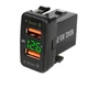 Зарядное устройство кнопка Toyota с вольтметром и 2 USB 3.4A 12В-24В Зелёный (80018) - изображение 1