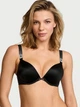 Комплект белья со стразами Victoria's Secret бюст Push-up и трусики тонг 1160122079 (Черный 36B/M) - изображение 3