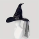 Шляпа ведьмы с кружевным тюлем элегантный аксессуар для магического образа - изображение 5