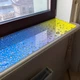 Покриття для підвіконня, м'яке скло з фотодруком різнокольорових крапель води, 1,2 мм (350х1600)(ПО-3-s_tx354) - зображення 2
