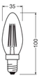 Светодиодная лампа OSRAM Filament B40D 3,4W 470Lm 2700K E14 DIM (4099854445712) - изображение 4