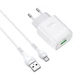 Мережевий зарядний пристрій з кабелем HOCO C72Q Glorious single port QC3.0 charger set(Micro) 18W White (6931474732538) (14952) - изображение 3