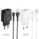 Мережевий зарядний пристрій з кабелем HOCO C72Q Glorious single port QC3.0 charger set(Micro) 18W White (6931474732538) (14952) - изображение 4