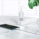 Мережевий зарядний пристрій з кабелем HOCO C72Q Glorious single port QC3.0 charger set(Micro) 18W White (6931474732538) (14952) - изображение 5
