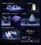 Потужна мережева зарядка 240вт Baseus Digital GaN Intelligent Desktop Charger 240W 3C+U+DC - изображение 8