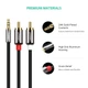 Аудіокабель UGREEN AV116 3.5mm to 2RCA 5m, Black - зображення 8