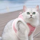 Тепла шлейка для котів та собак зі світловідбиваючими вставками + повідець рожева XXS - зображення 8