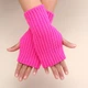 Мітенки короткі в рубчик малинові One Size - зображення 1