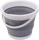 Відро силіконове 10 літрів туристичне складане Collapsible Bucket з ручкою без кришки Сіре - зображення 1