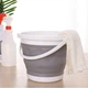 Відро силіконове 10 літрів туристичне складане Collapsible Bucket з ручкою без кришки Сіре - зображення 3
