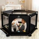 Детский манеж игровая площадка SEWEN KIDS 125×110×65см черный из трубок из нержавеющей стали ткань Оксфорд - изображение 5