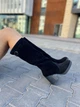 Чоботи жіночі зимові з натуральної замші на підборах чорні 2380 38 - зображення 4