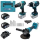 Набор аккумуляторных инструментов PROFI-TEC Combo Set 3/4 POWERLine DTW800BL, DHP485BL, PGA202BL: с АК SDRT_5006301 - изображение 1