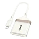 Перехідник Hoco UA40 2-in-1 Card Reader Lightning, Apricot - зображення 1