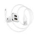 Автомобильное зарядное устройство Borofone BZ12 2 USB белое + кабель USB to MicroUSB - изображение 3
