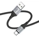 Кабель HOCO X102 USB to Type-C 3A, 1m, nylon, aluminum connectors, Чорний - изображение 3