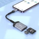 Адаптер перехідник Hoco UA25 2в1 card reader Lightning сірий - зображення 2