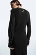 Сукня жіноча COS power-shoulder satin-panel midi dress 1201150002 40 Чорний - изображение 4