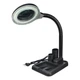 Лупа двойная на гибкой ноге с подставкой 808 с LED-подсветкой 220V (большая лупа d=90 мм, 3x; малая лупа d=20мм, 5x) - изображение 1