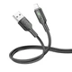 Кабель USB Hoco U120, USB to Lightning, 2.4А, 1.2m, чорний - зображення 2