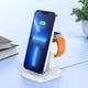 Беспроводное зарядное устройство Hoco CW43 10W 3в1 белое - изображение 2