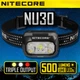 Налобний ліхтар Nitecore NU30 (500 лм, IP68, USB-C, 3 режими) 1500 мА·г, чорний - зображення 1
