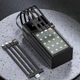 Повербанк 120000mAh 3хUSB з 4 кабелями та ліхтариком MAXCELL PJ0099 чорний пластик - зображення 1