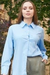 Жіноча сорочка зі складками широкого крою LadyLike 44 Блакитний (ll2191910069381) - изображение 2