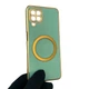 Чохол для Samsung Galaxy M32 4G (SM-M325F) глянцевий із захистом камери із золотою окантовкою та кільцем MagSafe бірюзовий - зображення 1